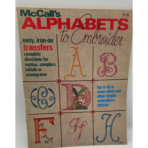 Iron-on Transfers ABC McCalls Alphabets Embroidery Many Scripts VTG 36 Pages - Picture 1 of 2